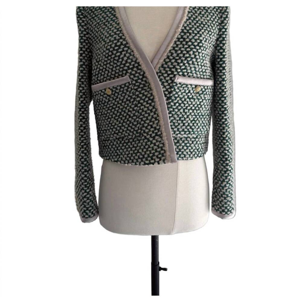 NEW FORTE FORTE women's natte tweed short jacket in malachite